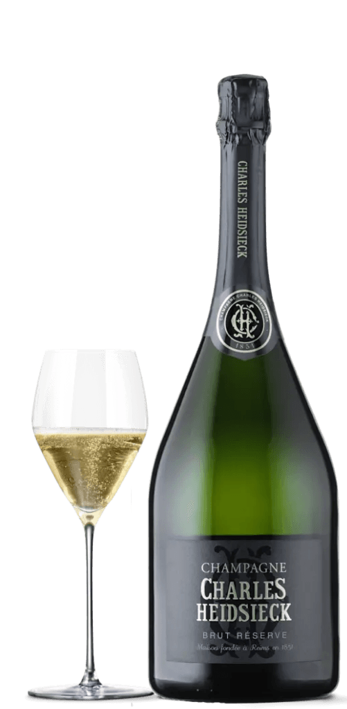 Bild på flaska och glas från charles heidsieck