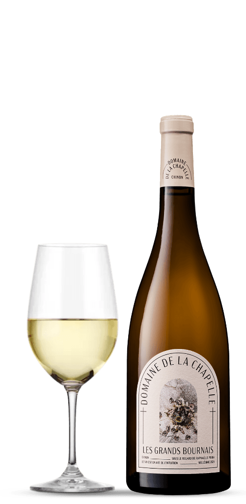 Chinon Blanc Les Grands Bournais vitvinsflaska från Loiredalen i Frankrike.