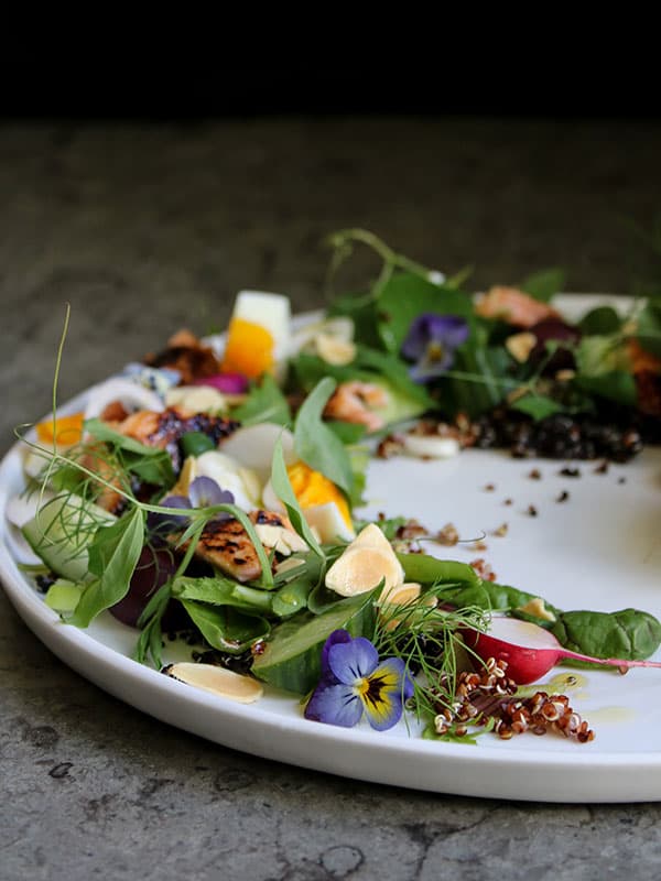 Recept-trädgårdssallad- quinoa-lax-provinum
