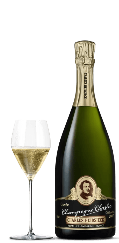 Bild på flaska och glas från charles heidsieck