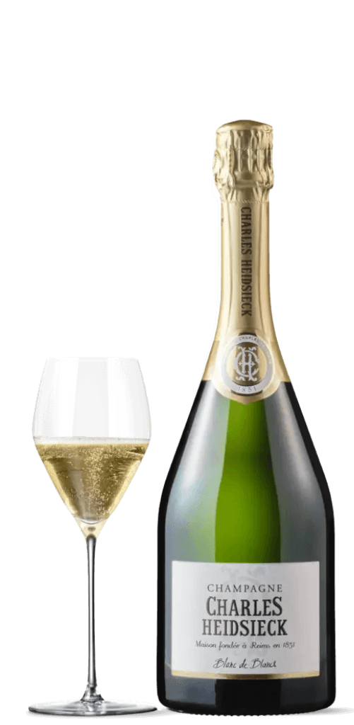 Bild på flaska och glas från charles heidsieck